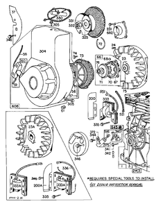 Blower Hsg,flywheels,rewinds Diagram and Parts List for 100212-0403-XX  Briggs and Stratton Engine